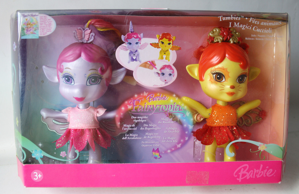 2006 BARBIE FAIRYTOPIA MAGIC OF THE RAINBOW TUMBIES K8136 K8138
