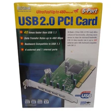 BUSlink USB 2.0 PCI Card 5-Ports Model UII-PCIP Internal USB Hub PCI Universal