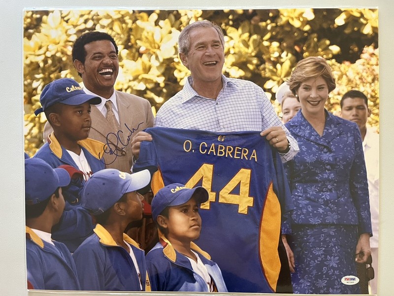 Boston Red Sox Orlando Cabrera Signed Autograph 16x20 Photo PSA COA Expos Angels