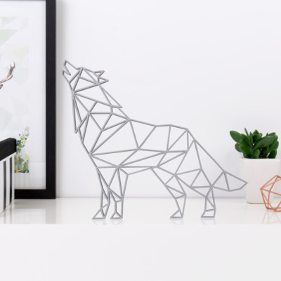 Kleinlaut 3D-Origami ''Wolf heulend'' 32 Farben & 5 Größen Geschenkidee Gebutstag