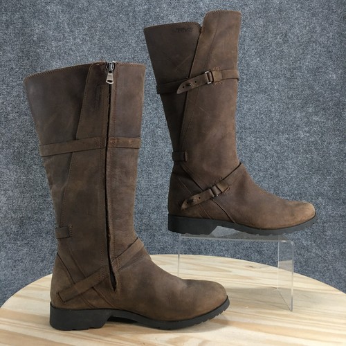Teva Boots Womens 8 De La Vina Tall Riding Brown Knee-High Comfort SN 1003011