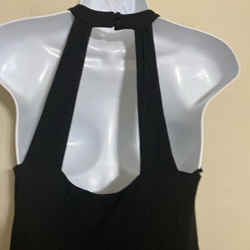 Anne Klein Vintage schwarz Neckholder Kleid Damen 6 Drop Waist Goth Grunge Y2K Event - Bild 17 von 22