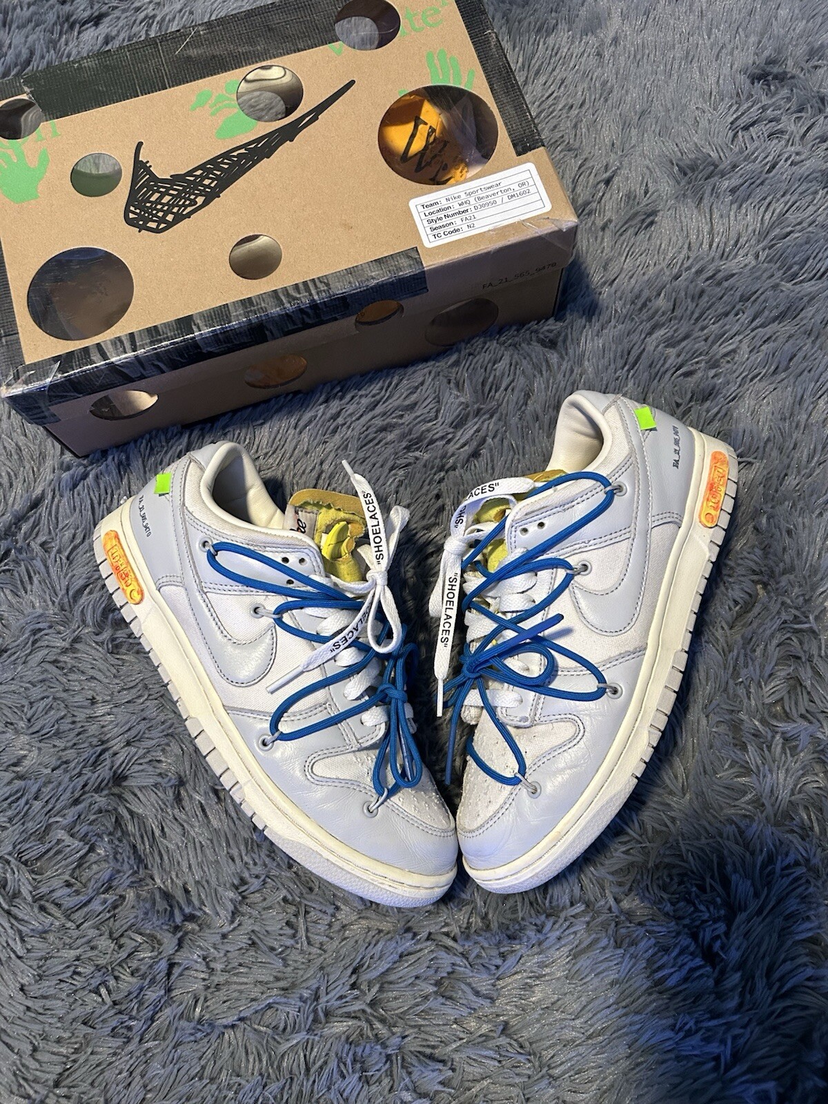 OFF WHITE X NIKE Taglia 9 Nike Off White x Dunk Low Lotto 10 di 50