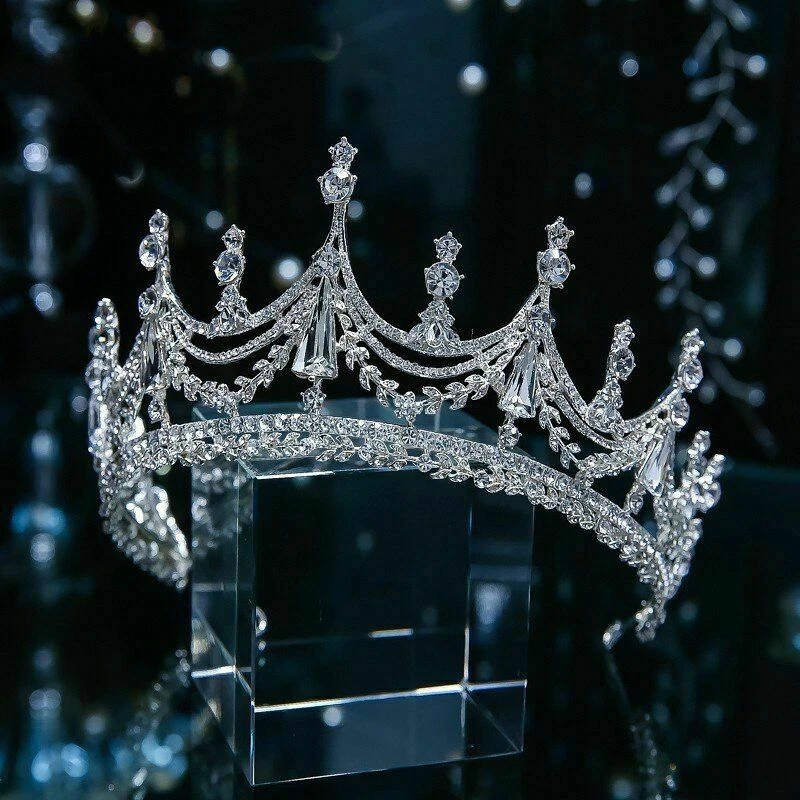 7cm Tall Large Crystal Tiara Crown Wedding Bridal Queen Princess