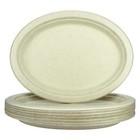 Natural Sugarcane Oval Plates 24 Biodegradable eco-friendly Catering Supplies