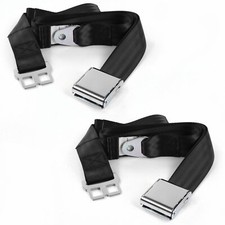 Chevy Corvair 1960 - 1969 Airplane 2pt Black Lap Bucket Seat Belt Kit - 2 Belts Chevy Corvair 1960 - 1969 Airplane 2pt Black Lap Bucket Seat Belt Kit - 2 Belts