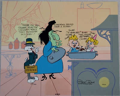 CHUCK JONES CEL BUGS AND WITCH HAZEL TRUANT OFFICER CEL SIGNED/#659/750 W/COA