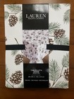 Ralph Lauren White with Pinecone 60"x84" Tablecloth Christmas Green Pine