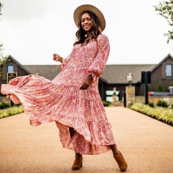 orange and pink long sleeve dress Orange And Pink Dresses