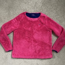 Girls Vineyard Vines Size XL 16 Pink Sherpa Fleece Pullover Sweater