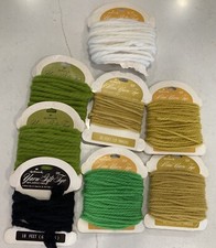 Vintage Hallmark Holiday Yarn Gift Mini Tye Tie Retro 70s Ribbon Green Gold Whit