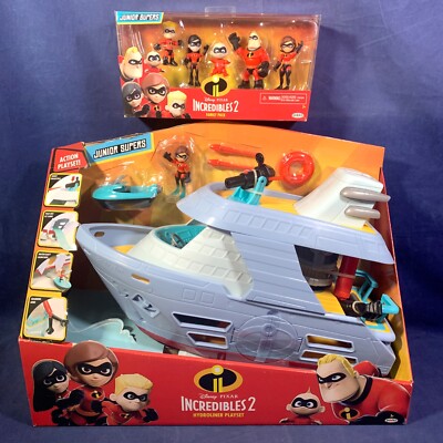HYDROLINER PLAYSET FAMILY PACK Pixar INCREDIBLES Junior Supers FIGURES  Boat