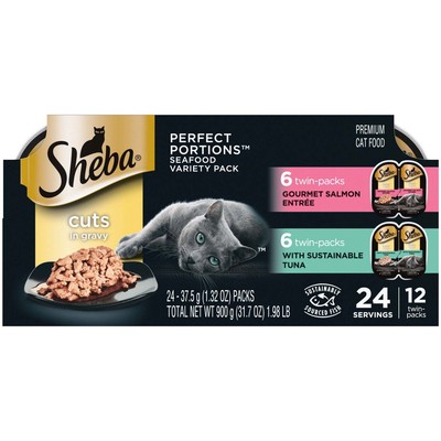 SHEBA Perfect Portions Wet Cat Food Variety Pack, 1.32Oz Trays (12Pack) Cat Food