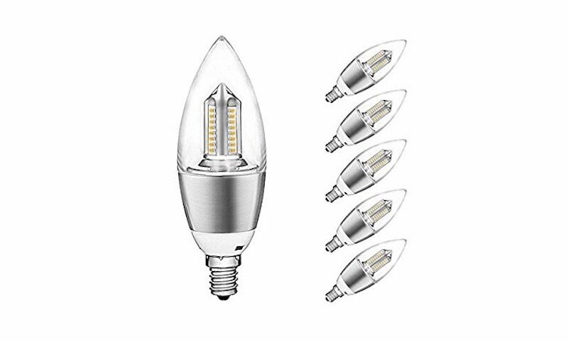 LED Candle Light Bulb 5W with E12 Base Non Dimmable 3000K Pack of 50 Pcs
