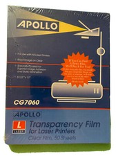 Apollo Laser Printer Copier Transparency Film 50 Sheets CG7060