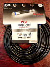 GE Pro Quad-Shield RG6 Coax Cable 50 feet / 15.2 Meters - New