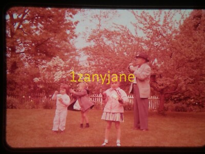 3Z14 VINTAGE Photo 35mm Slide RETRO MAN IN DRESS CLOTHES BUBBLES