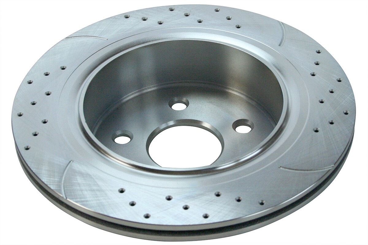 Rear Drilled Slotted Brake Rotors Silver & Pads for 20022004 Dodge Ram