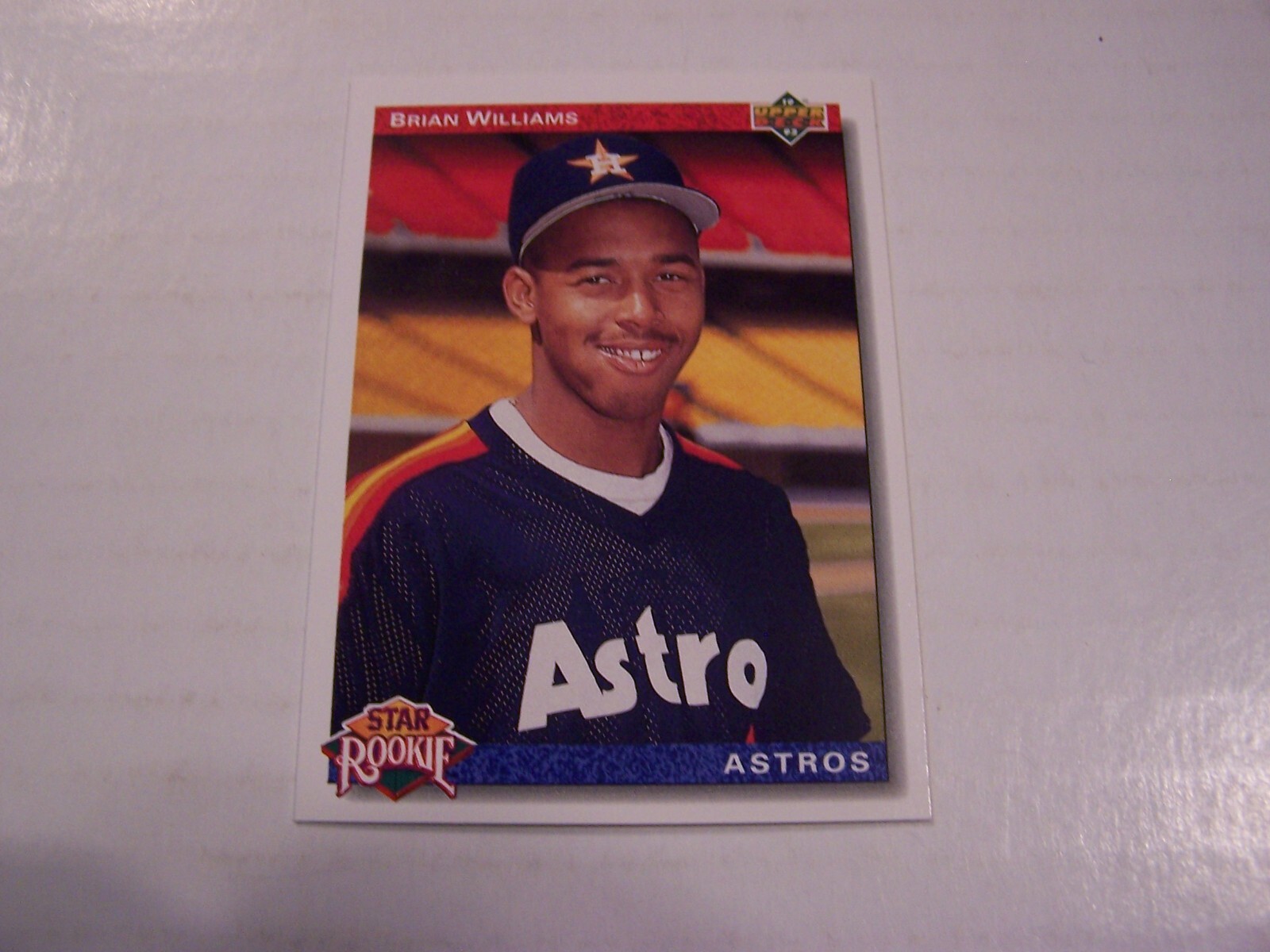 Brian Williams Upper Deck Card #23 Star Rookie