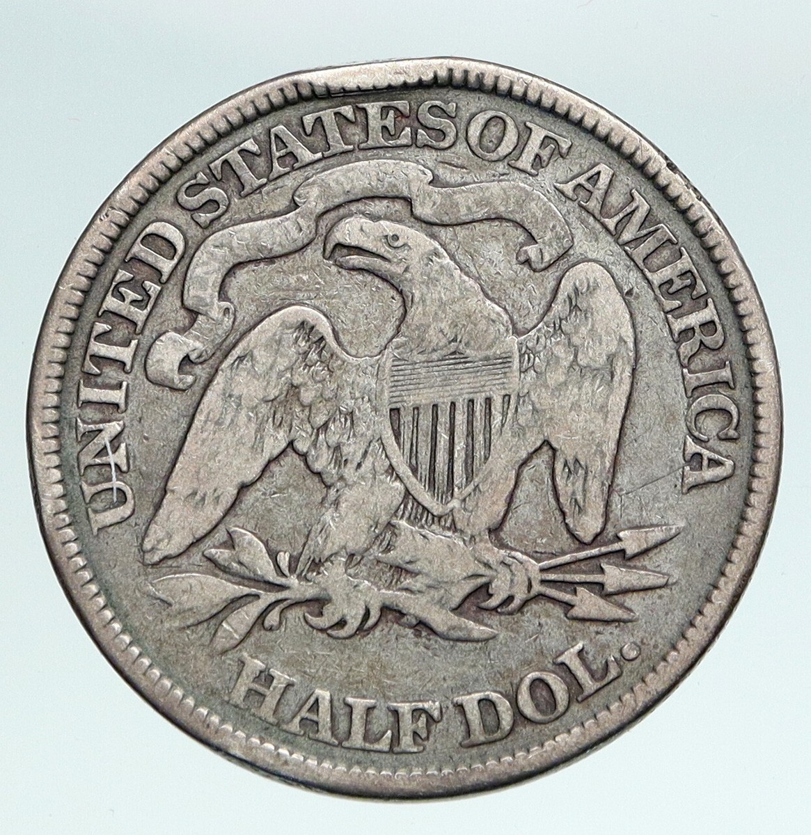 1872 P UNITED STATES Eagle Seated Liberty Antique Silver Half