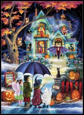 Fright Night - Counted Cross Stitch Patterns - Color & BW Symbols Charts