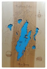 Highland Lakes, NJ - Laser Cut Wood Map | Wall Art | Made to Order