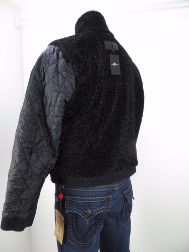 NWT 7 SEVEN FOR ALL MANKIND Mens Black Sherpa Lined Jacket, BWLD, Size M, R $399 - Picture 11 of 12