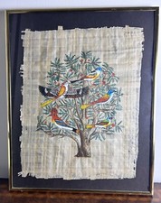 Rare Vintage Egyptian Papyrus Hand-Painting Tree of life 20 x 17