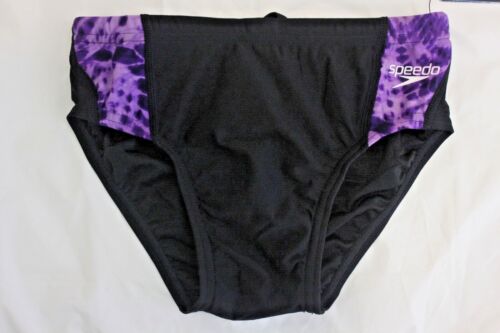 Speedo Performance Purple Black Train III Tech Swim Brief Men's Size 26 NWT - Picture 1 of 6