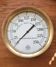 Vintage Steam Pressure Gauge Murray Iron Works Co. Burlington Iowa. 10 Inch