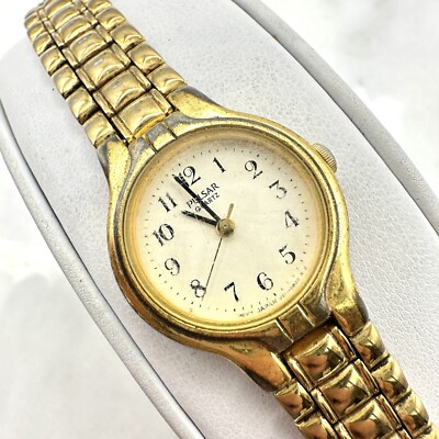 Pulsar 24mm Women s Watch Cream Dial Bracelet V811-2420 New Battery Sz 7.25 