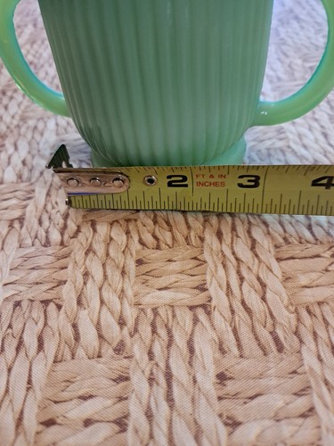 Vintage Jadeit Zuckerdose Glas gerippt wunderschön - Bild 6 von 7