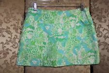 Lilly Pulitzer Green Blue Multi-Color Limeade It's a Zoo January Skort Skirt 2