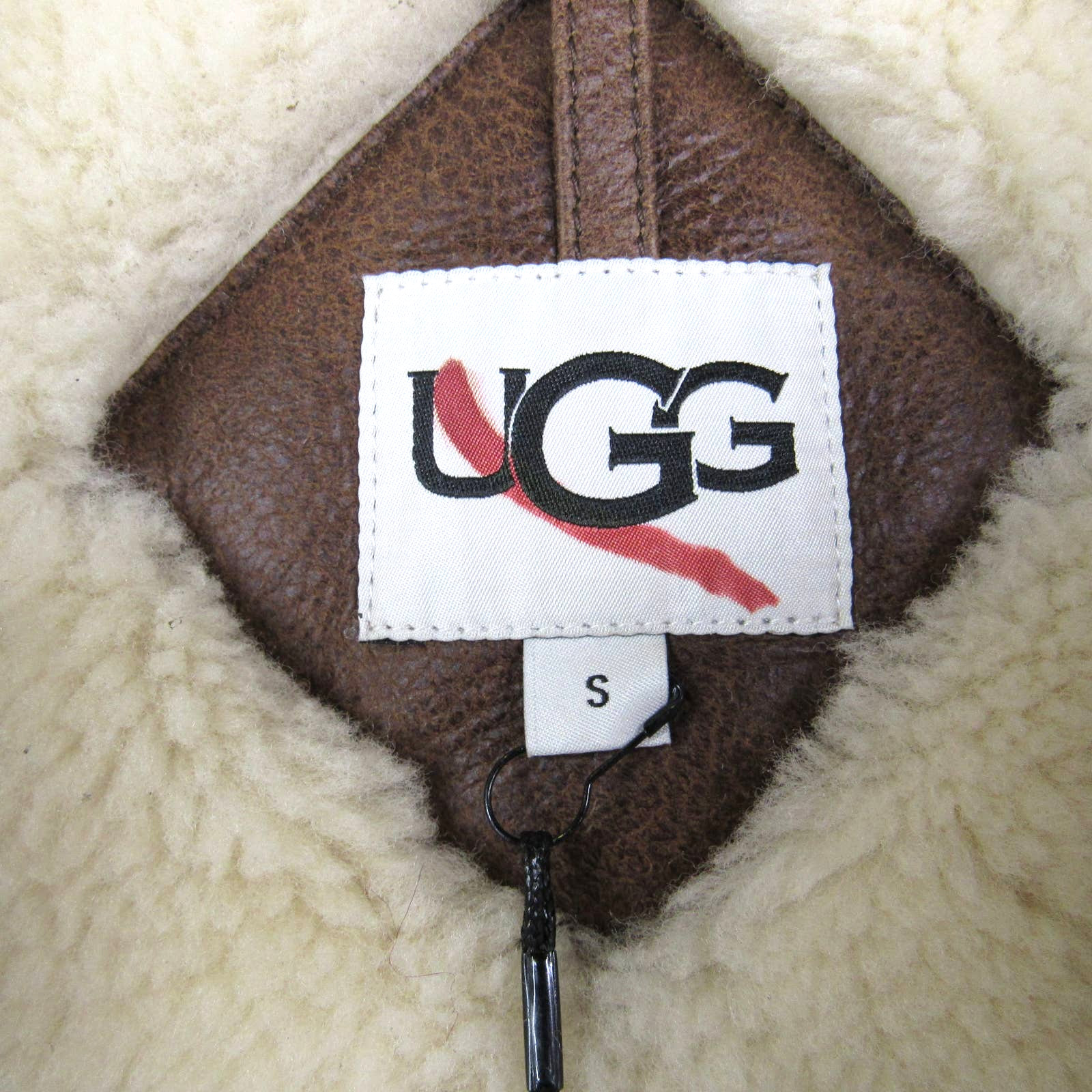 UGG AUDEN SHEARLING AVIATOR MEN'S LEATHER JACKET SZ S image 3