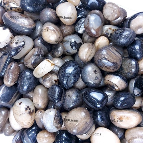 Lote de 20 piedras preciosas naturales AAA gris ónix negro para hacer joyas 10-20 - Imagen 5 de 10