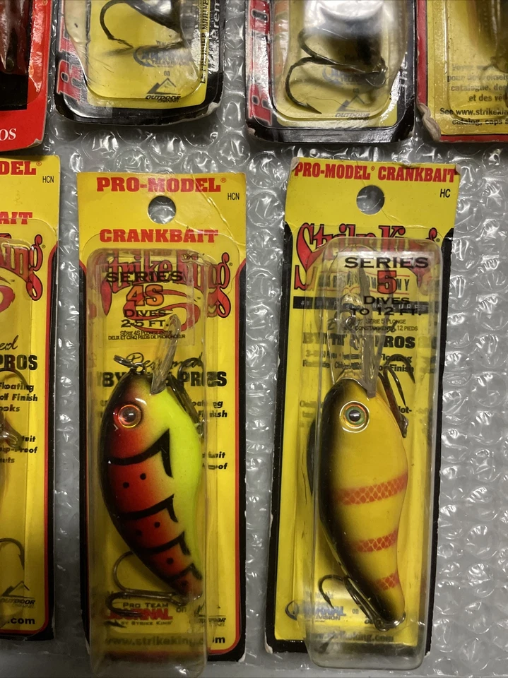 Lote de 9 nuevos señuelos Strike King Crankbaits serie modelo profesional serie 3 5 sábalo de ojos rojos Foto 3 de 4