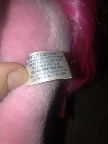 Peluche dividido Hasbro My Little Pony G1 Lickety 1986 rosa MLP Toy Softies de colección - Imagen 8 de 8