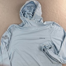 Orvis Pro Sun Defense Hoodie Shirt Mens Large Blue Long Sleeve Fly Fishing Upf Orvis Pro Sun Defense Hoodie Shirt Mens Large Blue Long Sleeve Fly Fishing Upf