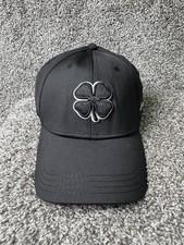 Black Clover Hat Cap Fitted Size L/XL Black Live Lucky Golf Hat Logo