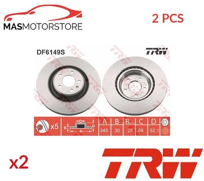 BREMSSCHEIBEN SATZ PAAR VORNE TRW DF6149S 2PCS A FÜR PORSCHE MACAN 3L,3.6L,2L