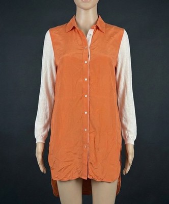Max & Co  Orange Silk 3/4 Sleeve Blouse Size S