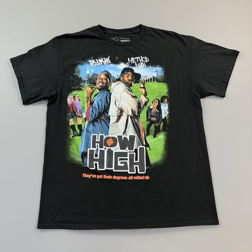 Reason Brand x How High Shirt Mens Large Black Method Man Redman Movie Poster
