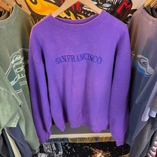 Vintage HRLA San Francisco Embroidered Purple Sweatshirt Made in USA Mens XL