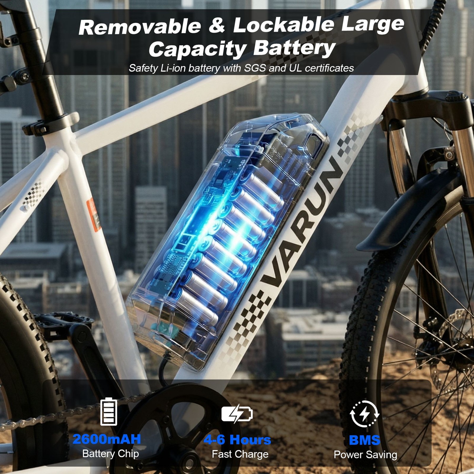 VARUN 500W Motor Mountain Ebike 36V 24" Electric Bicycle 20MPH 40Miles Range MTB