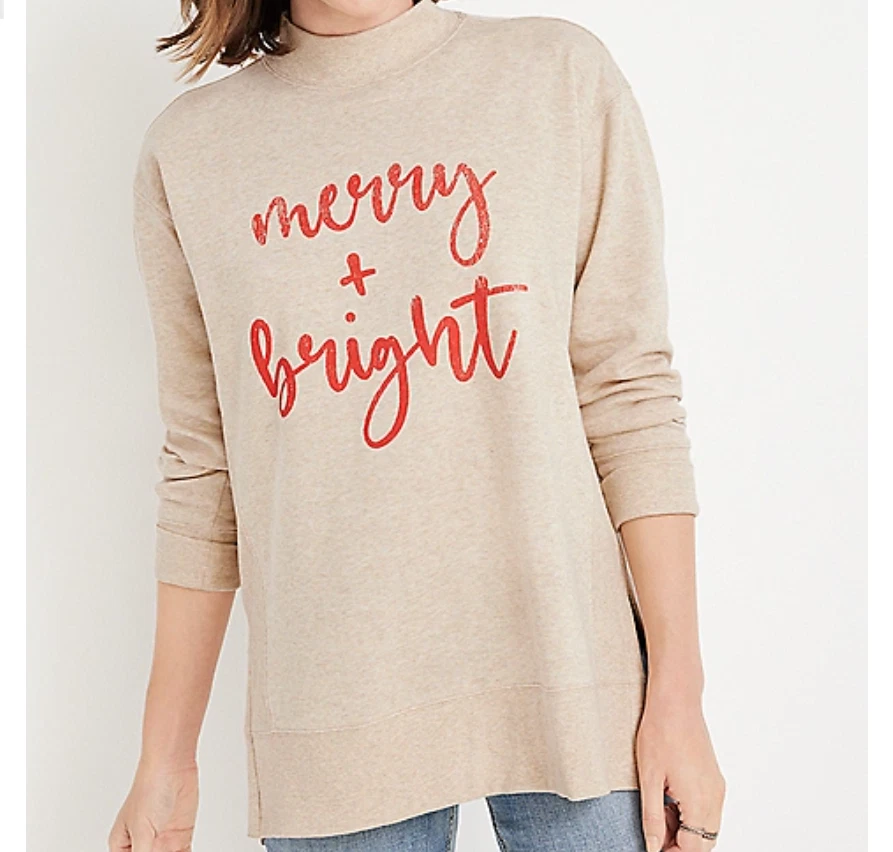 Maurices Wmns |XL| Beige Willowsoft Merry + Bright Funnel Neck Fleece Sweatshirt - Image 2 of 4