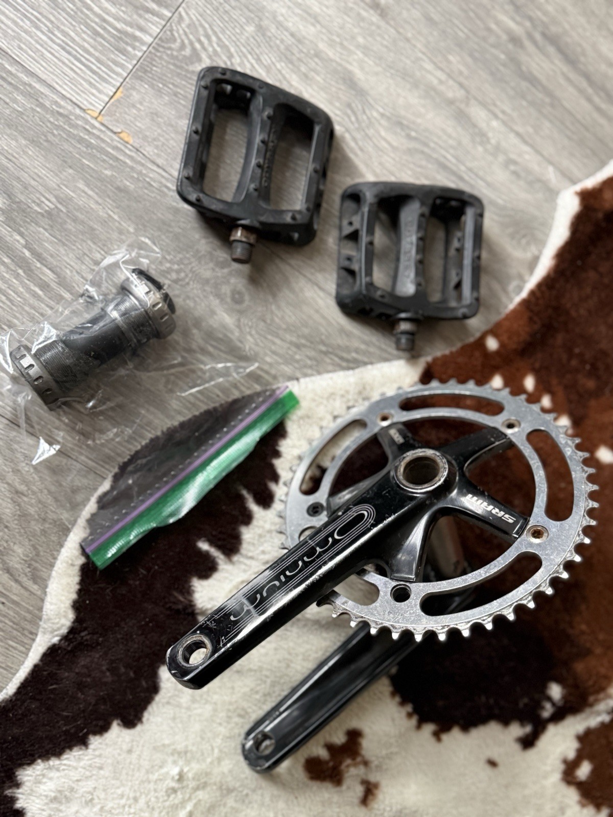 SRAM Omnium Crankset with Odyssey Pedals and Bottom Bracket