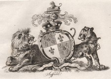 SUFFIELD. Coat of Arms. Heraldry 1790 old antique vintage print picture