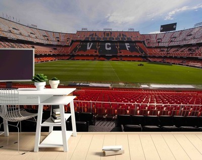 3D Mestalla Stadium Self-adhesive Removeable Wallpaper Wall Mural