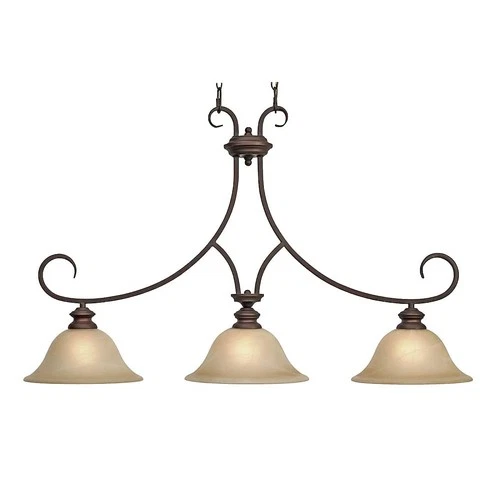 Golden Lighting Lancaster 3-Light Rubbed Bronze Linear Kitchen Island Light - Picture 1 of 8