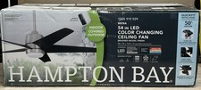 Hampton Bay Mena 54" Indoor/Outdoor Brushed Nickel Ceiling Fan Remote READ